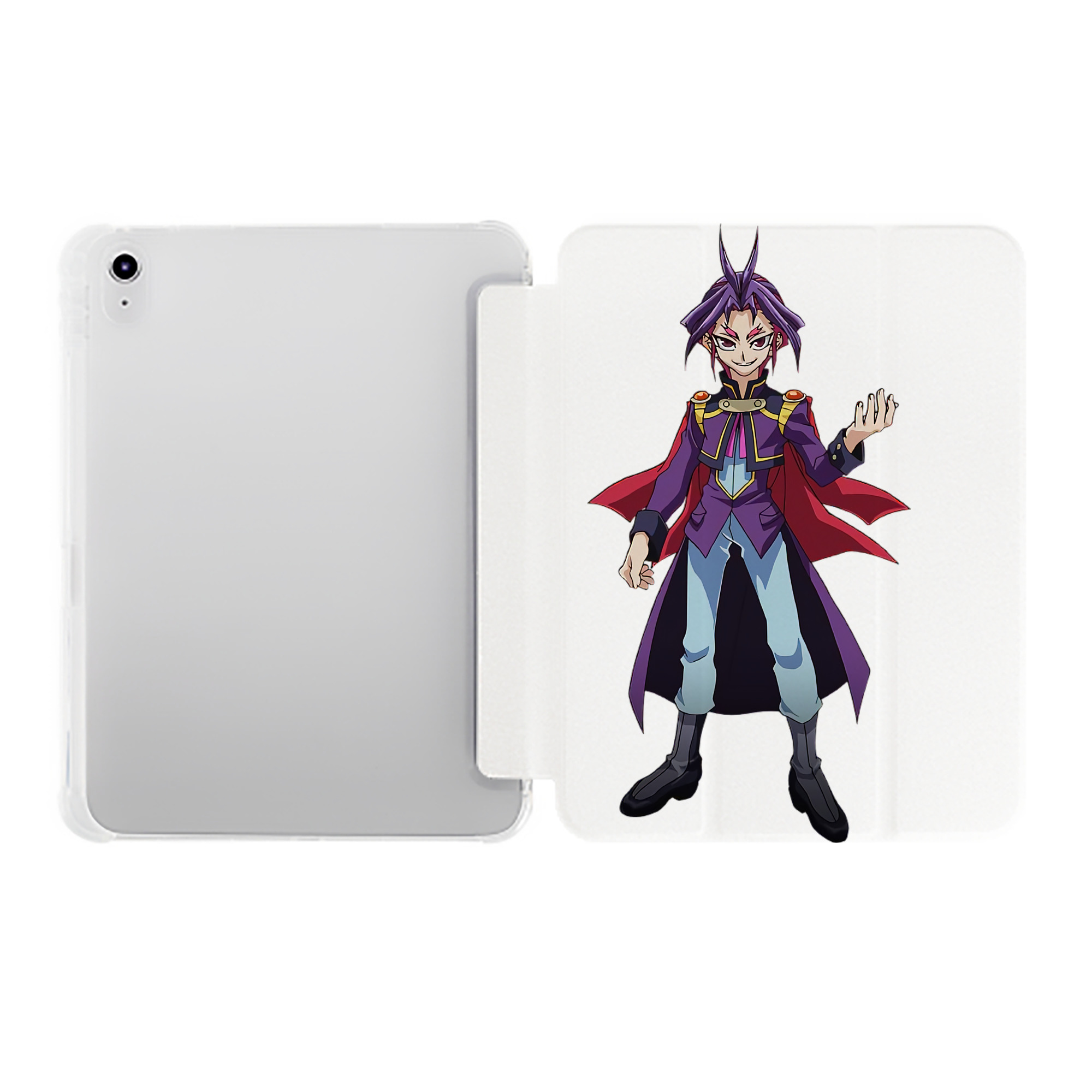 （画像用） 遊☆戯☆王 Yu-Gi-Oh! IPad ケース ペン収納付き 三つ折りスタンド PUレザー×シリコン 対応機種9.5/10.5/10.9インチ